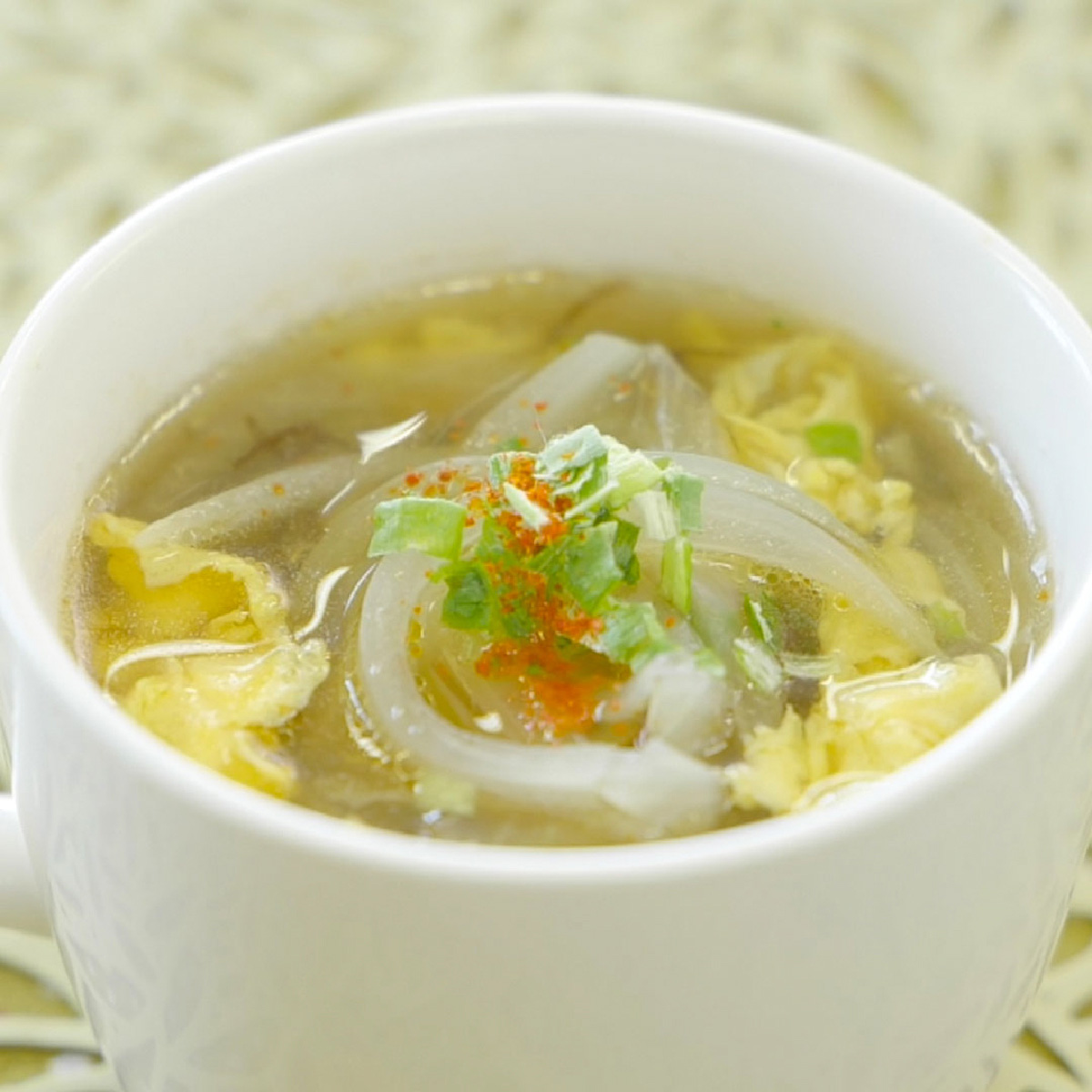 玉ねぎもずくスープ