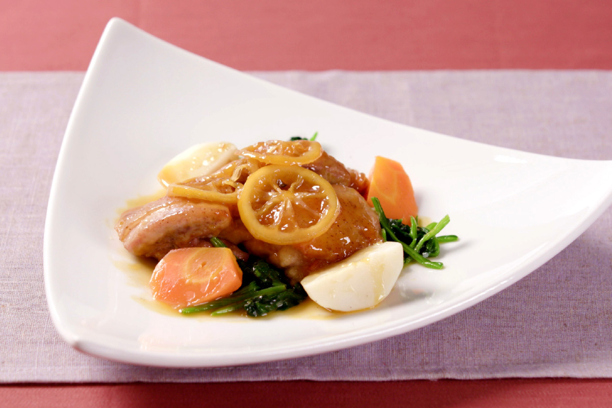 長州黒かしわのソテー 柑橘ソース