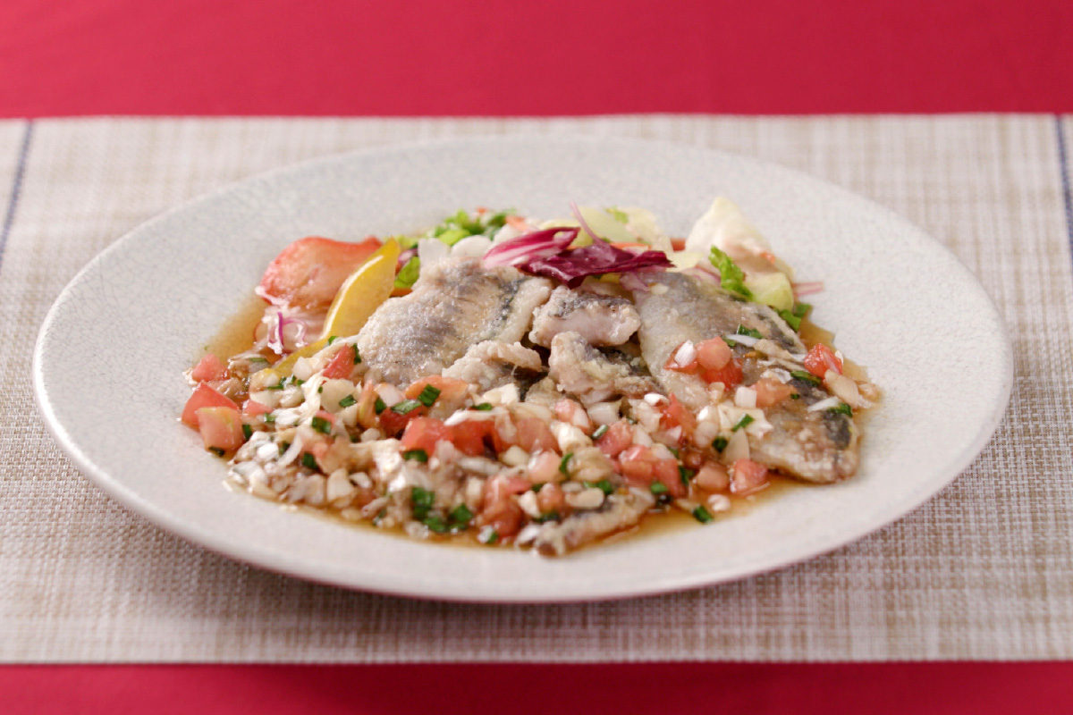 瀬つきアジの薬味ソース